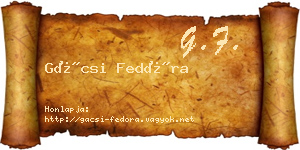 Gácsi Fedóra névjegykártya